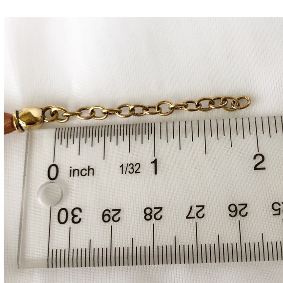 Champagne ♥️ Crystals Ribbon Flower Necklace - Picture 9 of 9